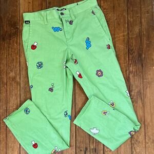 Women’s A.Lab trousers pants chino from Zumiez Colorful bugs Green size 28